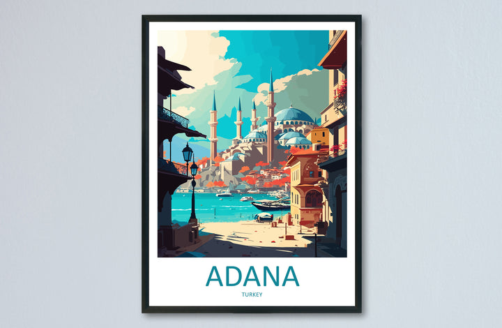 Adana Travel Print Wall Art Adana Wall Hanging Home Décor Adana Gift Art Lovers Turkey Art Lover Gift Adana City Turkey Travel Art Gift