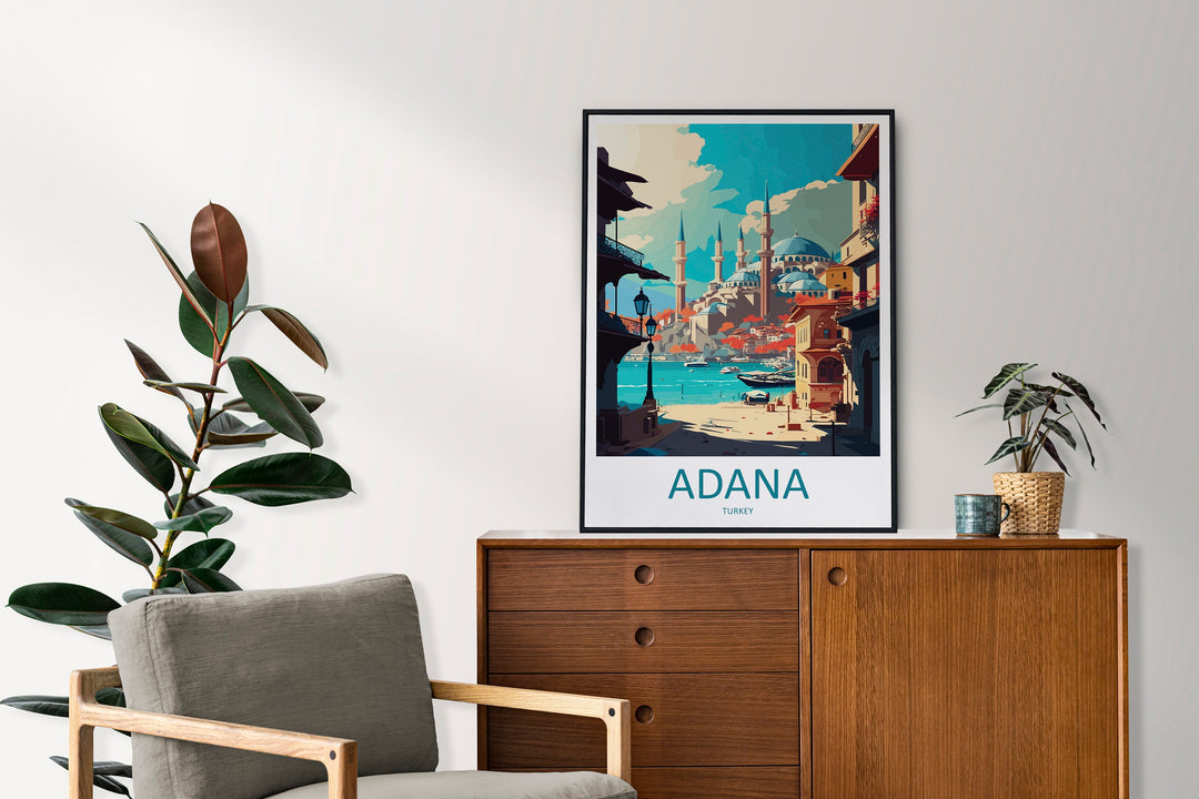 Adana Travel Print Wall Art Adana Wall Hanging Home Décor Adana Gift Art Lovers Turkey Art Lover Gift Adana City Turkey Travel Art Gift