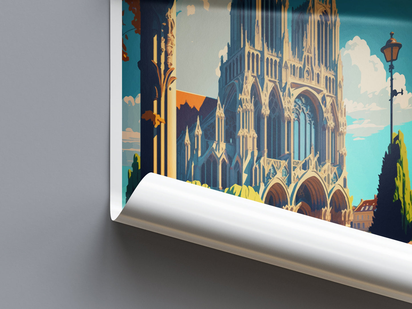 Reims Travel Print Wall Art Reims Wall Hanging Home Décor Reims Gift Art Lovers France Art Lover Gift Reims Print France Artwork Reims Gift