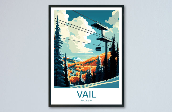 Vail Ski Resort Travel Print Wall Art Vail Ski Resort Wall Hanging Home Décor Vail Gift Art Lovers Ski Art Lover Gift Vail Print Skiing