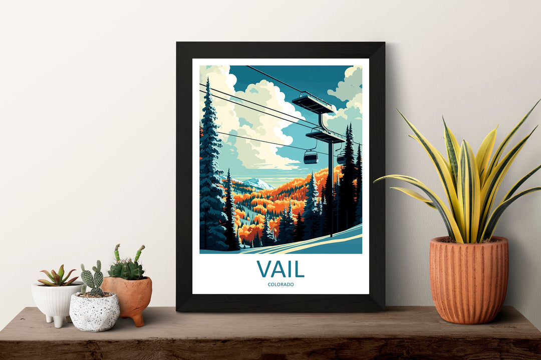 Vail Ski Resort Travel Print Wall Art Vail Ski Resort Wall Hanging Home Décor Vail Gift Art Lovers Ski Art Lover Gift Vail Print Skiing