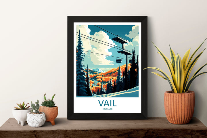 Vail Ski Resort Travel Print Wall Art Vail Ski Resort Wall Hanging Home Décor Vail Gift Art Lovers Ski Art Lover Gift Vail Print Skiing