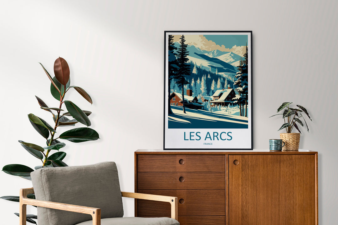 Les Arcs Travel Print Wall Art Les Arcs Wall Hanging Home Décor Les Arcs Gift Art Lovers Ski Art Lover Gift Les Arcs Print Skiing Poster