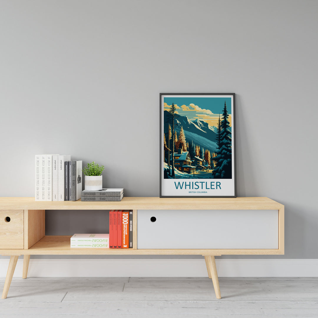 Whistler Travel Print Wall Art Whistler Wall Hanging Home Décor Whistler Gift Art Lovers Ski Art Lover Gift Whistler Print Skiing Whistler