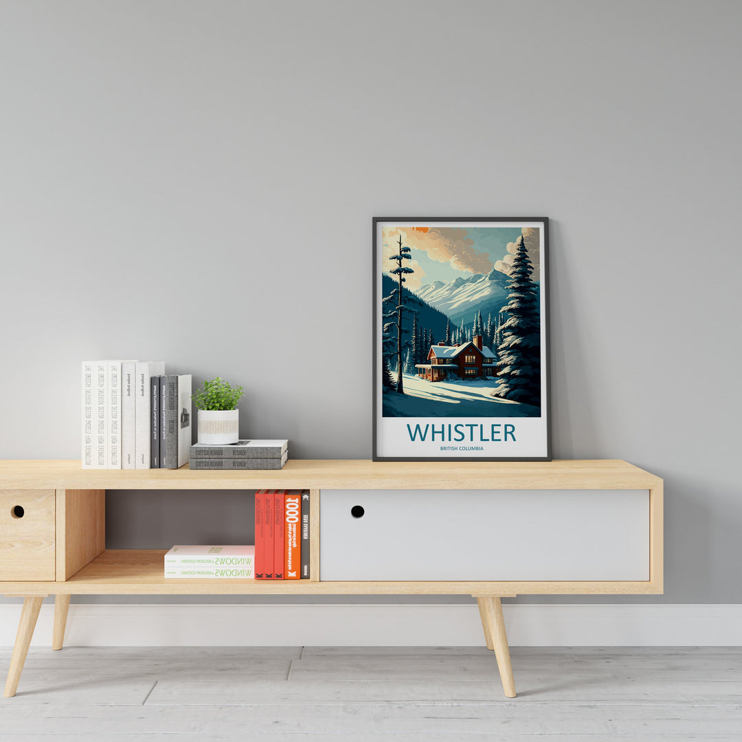 Whistler Travel Print Wall Art Whistler Wall Hanging Home Décor Whistler Gift Art Lovers Ski Art Lover Gift Whistler Print Skiing Whistler