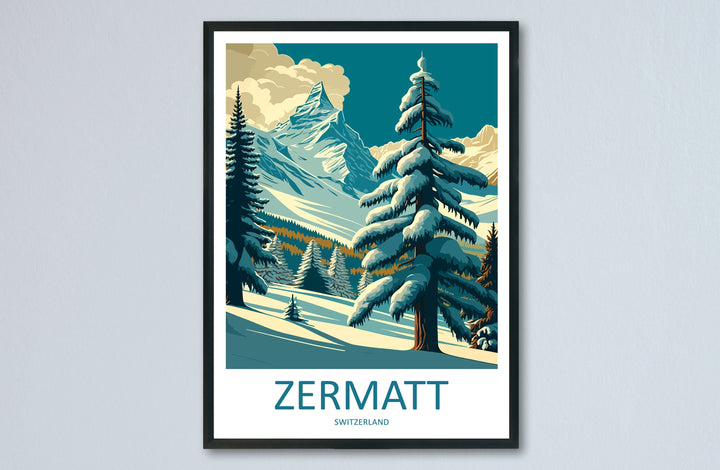 Zermatt Travel Print Wall Art Zermatt Wall Hanging Home Décor Zermatt Gift Art Lovers Ski Art Lover Gift Zermatt Print Skiing Zermatt Art