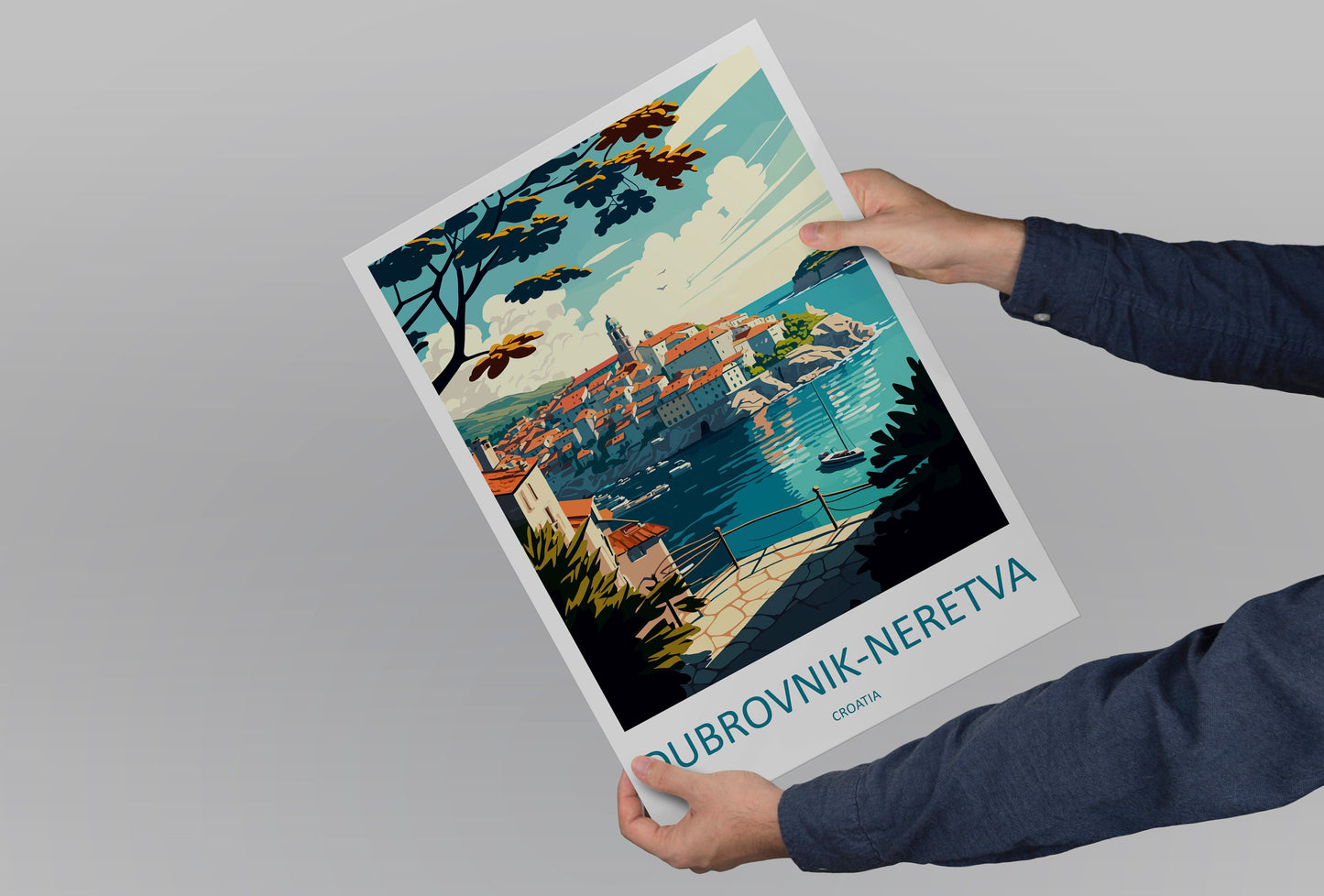 Dubrovnik-Neretva Travel Print Wall Art Dubrovnik-Neretva Wall Hanging Home Décor Dubrovnik-Neretva Gift Art Lovers Croatia Art Lover Gift