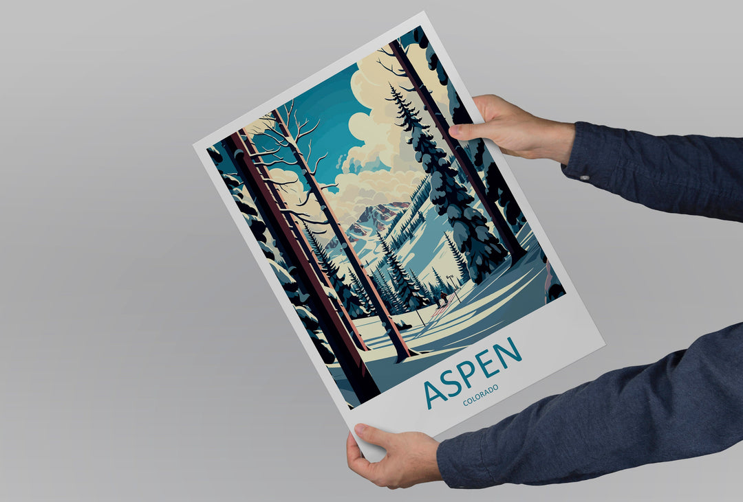 Aspen Travel Print Wall Art Aspen Wall Hanging Home Décor Aspen Gift Art Lovers Ski Art Lover Gift Aspen Print Skiing Aspen Ski Art Poster