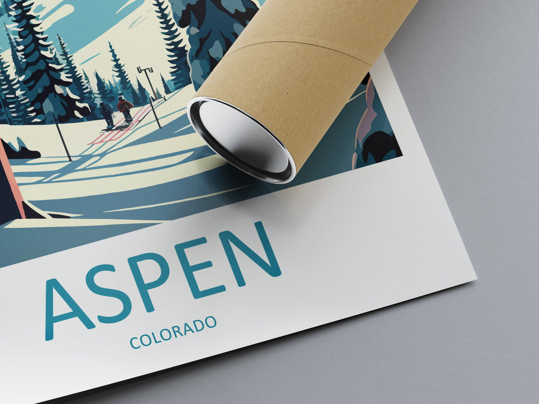 Aspen Travel Print Wall Art Aspen Wall Hanging Home Décor Aspen Gift Art Lovers Ski Art Lover Gift Aspen Print Skiing Aspen Ski Art Poster