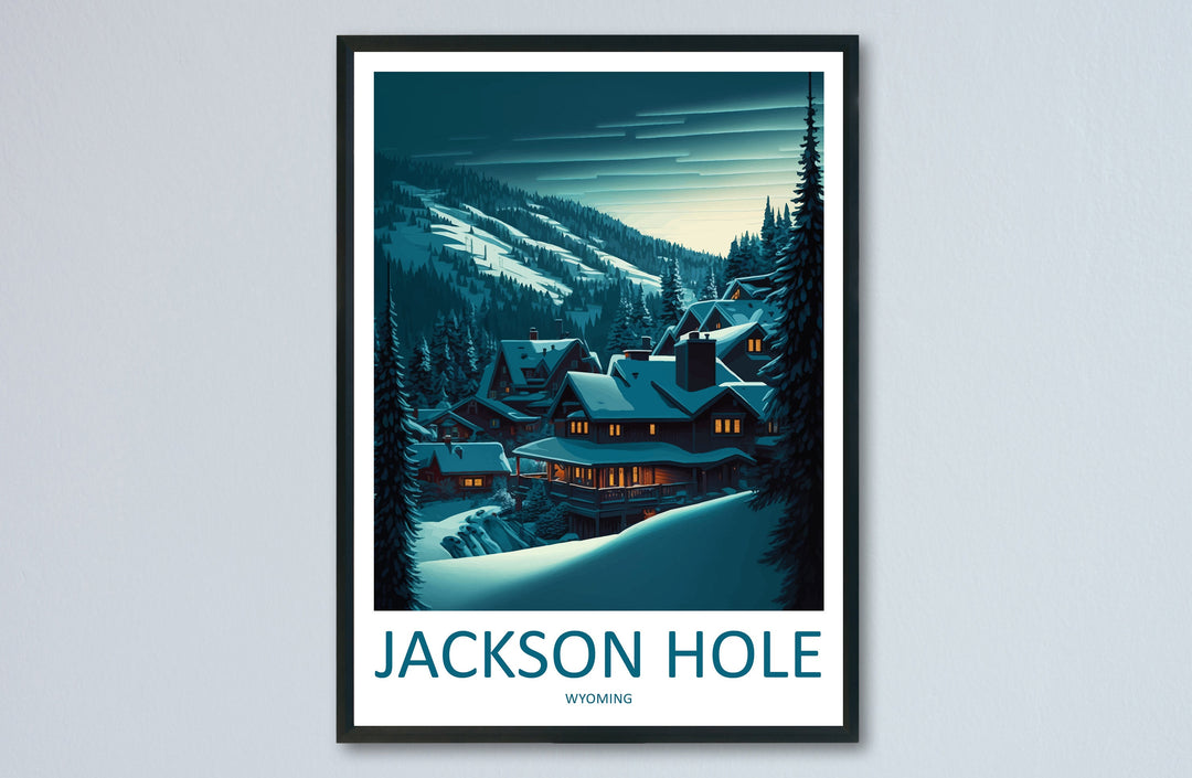 Jackson Hole Travel Print Wall Art Jackson Hole Wall Hanging Home Décor Jackson Hole Gift Art Lovers Ski Art Lover Gift Jackson Hole Print