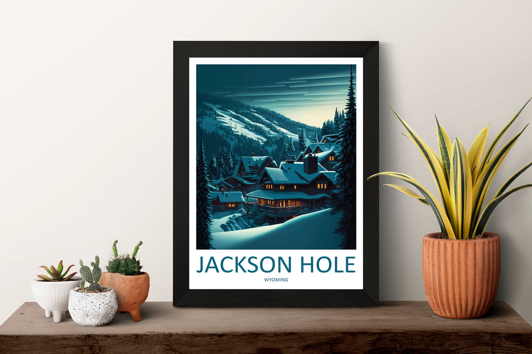 Jackson Hole Travel Print Wall Art Jackson Hole Wall Hanging Home Décor Jackson Hole Gift Art Lovers Ski Art Lover Gift Jackson Hole Print
