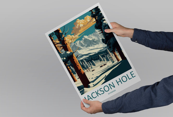 Jackson Hole Travel Print Wall Art Jackson Hole Wall Hanging Home Décor Jackson Hole Gift Art Lovers Ski Art Lover Gift Jackson Hole Print
