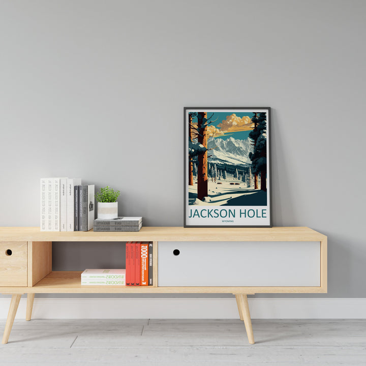 Jackson Hole Travel Print Wall Art Jackson Hole Wall Hanging Home Décor Jackson Hole Gift Art Lovers Ski Art Lover Gift Jackson Hole Print