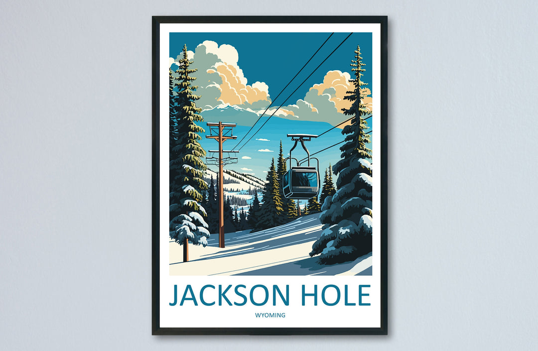Jackson Hole Travel Print Wall Art Jackson Hole Wall Hanging Home Décor Jackson Hole Gift Art Lovers Ski Art Lover Gift Jackson Hole Print