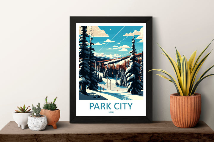 Park City Travel Print Wall Art Park City Wall Hanging Home Décor Park City Gift Art Lovers Ski Art Lover Gift Park City Print Skiing Print