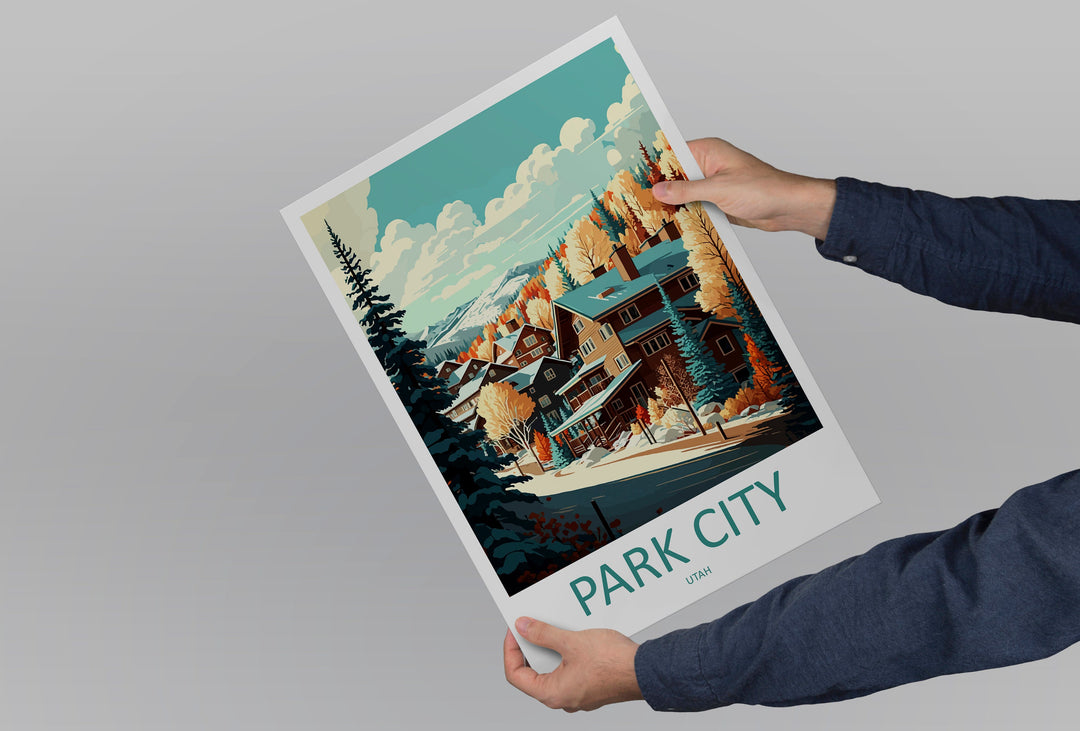 Park City Travel Print Wall Art Park City Wall Hanging Home Décor Park City Gift Art Lovers Ski Art Lover Gift Park City Print Skiing Print