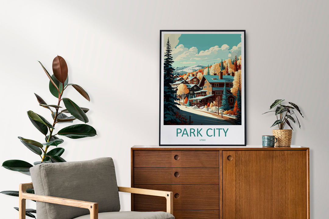 Park City Travel Print Wall Art Park City Wall Hanging Home Décor Park City Gift Art Lovers Ski Art Lover Gift Park City Print Skiing Print