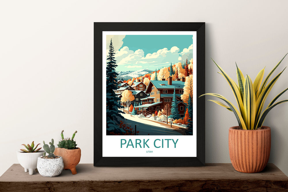 Park City Travel Print Wall Art Park City Wall Hanging Home Décor Park City Gift Art Lovers Ski Art Lover Gift Park City Print Skiing Print