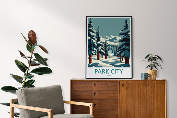 Park City Travel Print Wall Art Park City Wall Hanging Home Décor Park City Gift Art Lovers Ski Art Lover Gift Park City Print Skiing Print