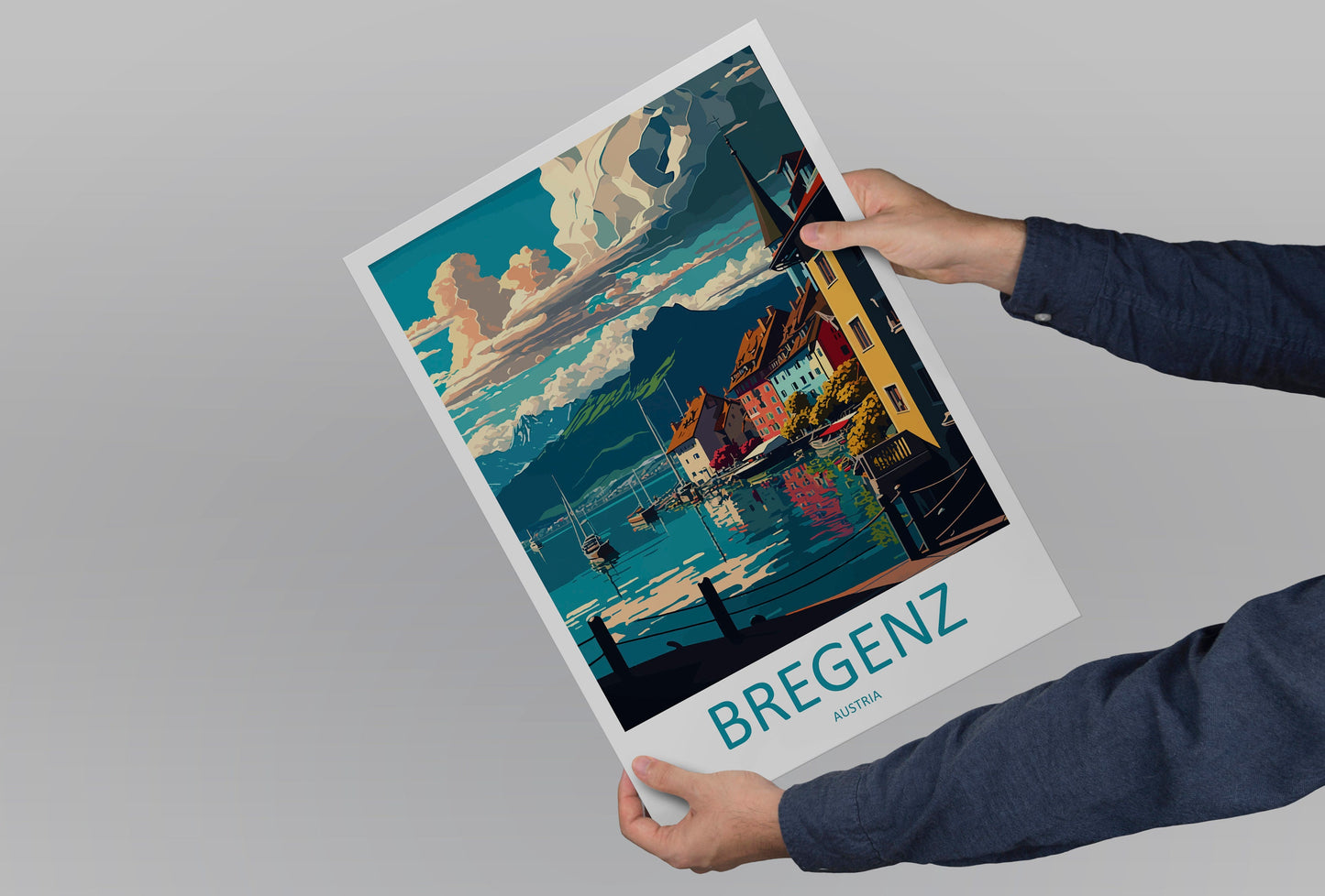 Bregenz Travel Print Wall Art Bregenz Wall Hanging Home Décor Bregenz Gift Art Lovers Austria Art Lover Gift Bregenz Travel Poster Art