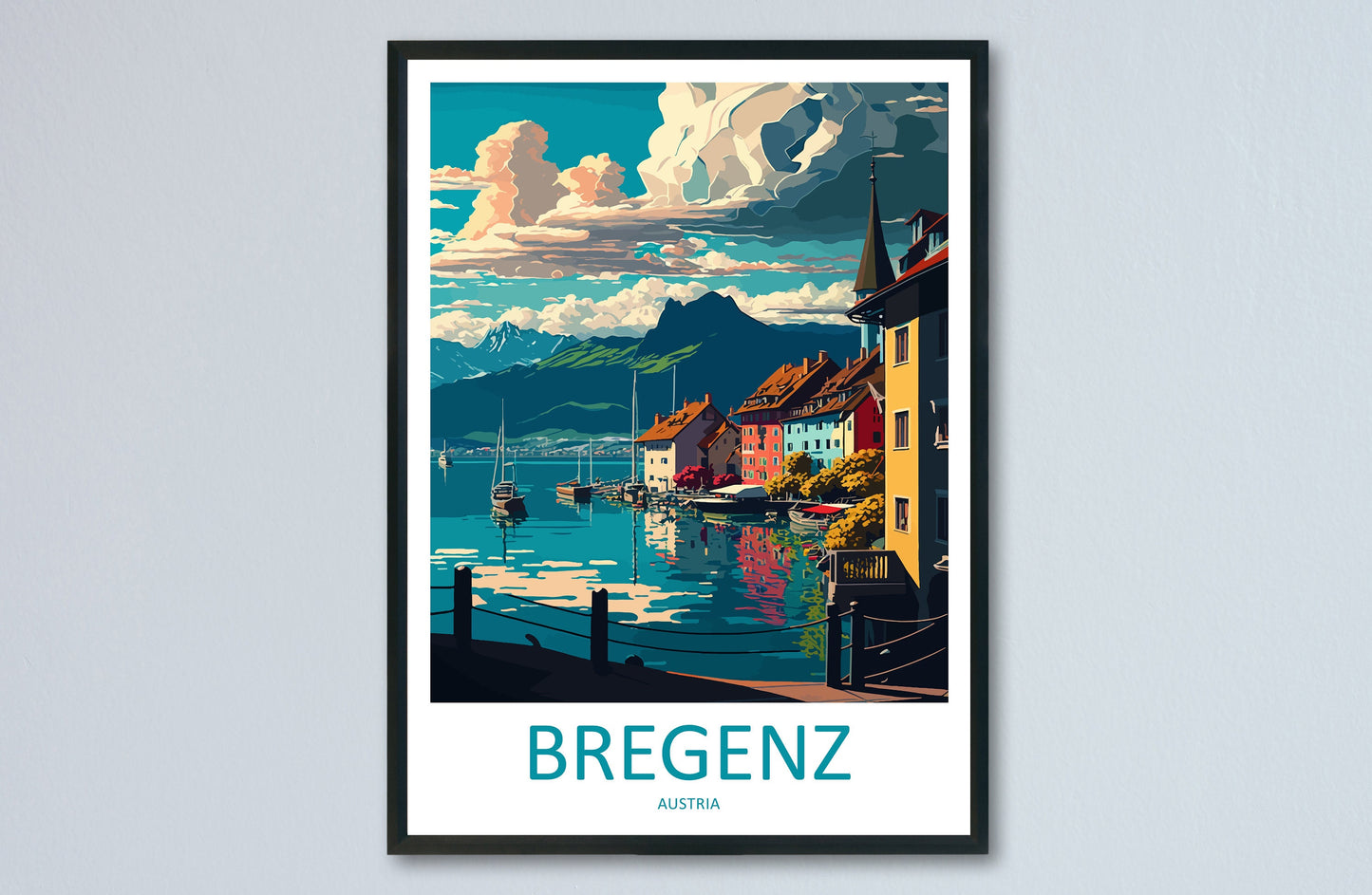 Bregenz Travel Print Wall Art Bregenz Wall Hanging Home Décor Bregenz Gift Art Lovers Austria Art Lover Gift Bregenz Travel Poster Art