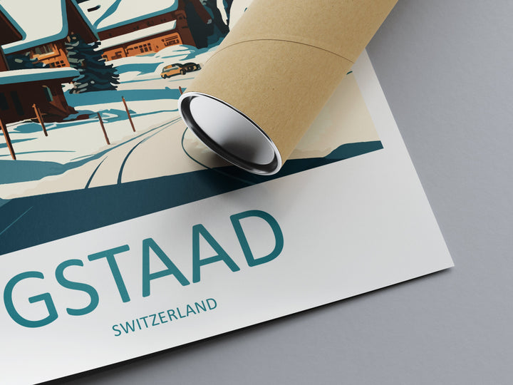 Gstaad Travel Print Wall Art Gstaad Wall Hanging Home Décor Gstaad Gift Art Lovers Ski Art Lover Gift Gstaad Print Skiing Print Swiss Poster