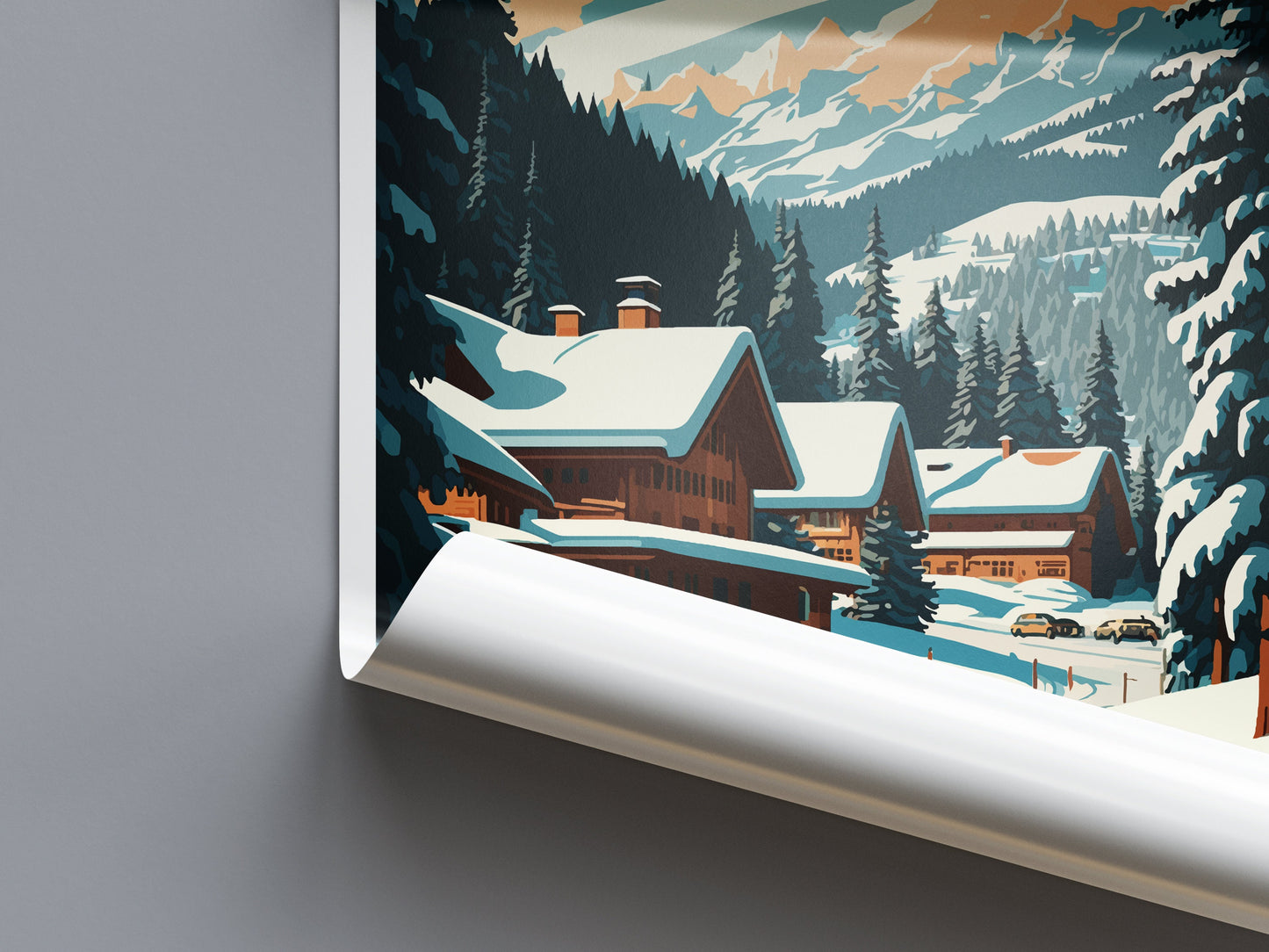Gstaad Travel Print Wall Art Gstaad Wall Hanging Home Décor Gstaad Gift Art Lovers Ski Art Lover Gift Gstaad Print Skiing Print Swiss Poster