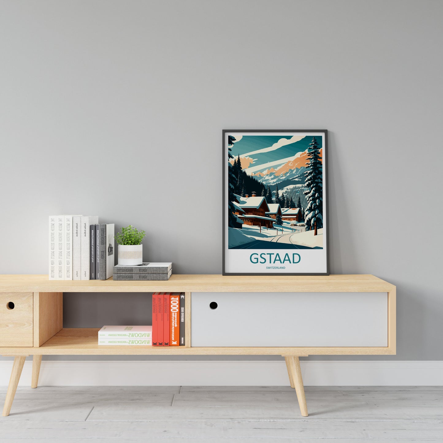 Gstaad Travel Print Wall Art Gstaad Wall Hanging Home Décor Gstaad Gift Art Lovers Ski Art Lover Gift Gstaad Print Skiing Print Swiss Poster