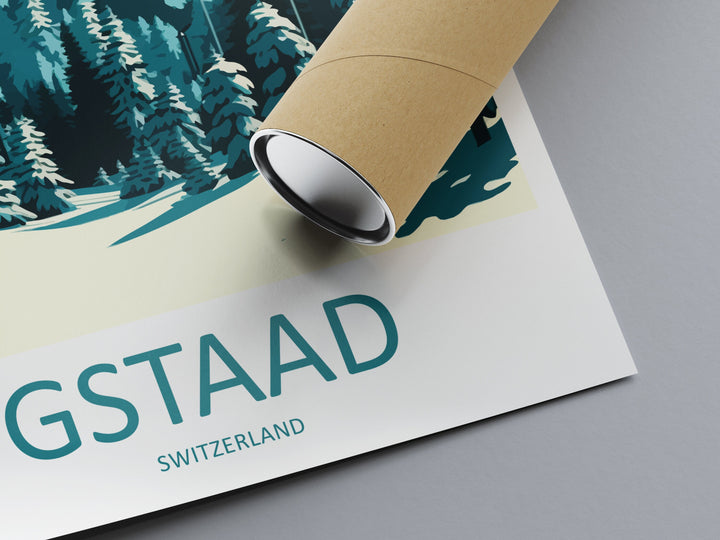 Gstaad Travel Print Wall Art Gstaad Wall Hanging Home Décor Gstaad Gift Art Lovers Ski Art Lover Gift Gstaad Print Skiing Print Swiss Poster