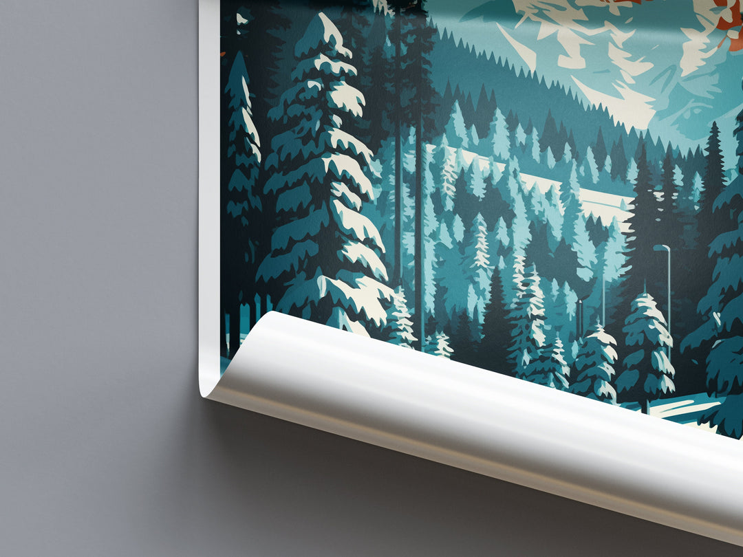 Gstaad Travel Print Wall Art Gstaad Wall Hanging Home Décor Gstaad Gift Art Lovers Ski Art Lover Gift Gstaad Print Skiing Print Swiss Poster