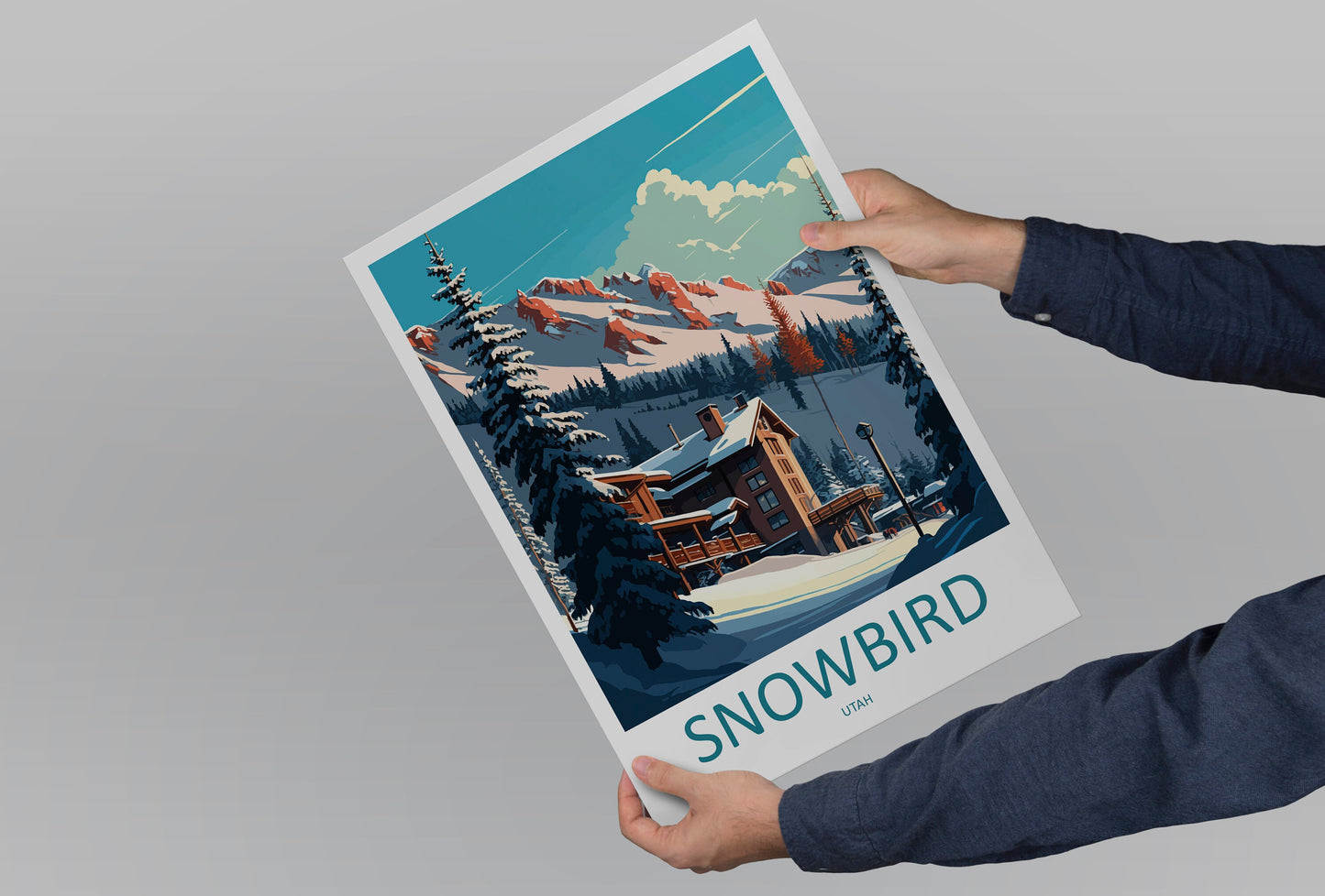 Snowbird Travel Print Wall Art Snowbird Wall Hanging Home Décor Snowbird Gift Art Lovers Ski Art Lover Gift Snowbird Print Skiing Print