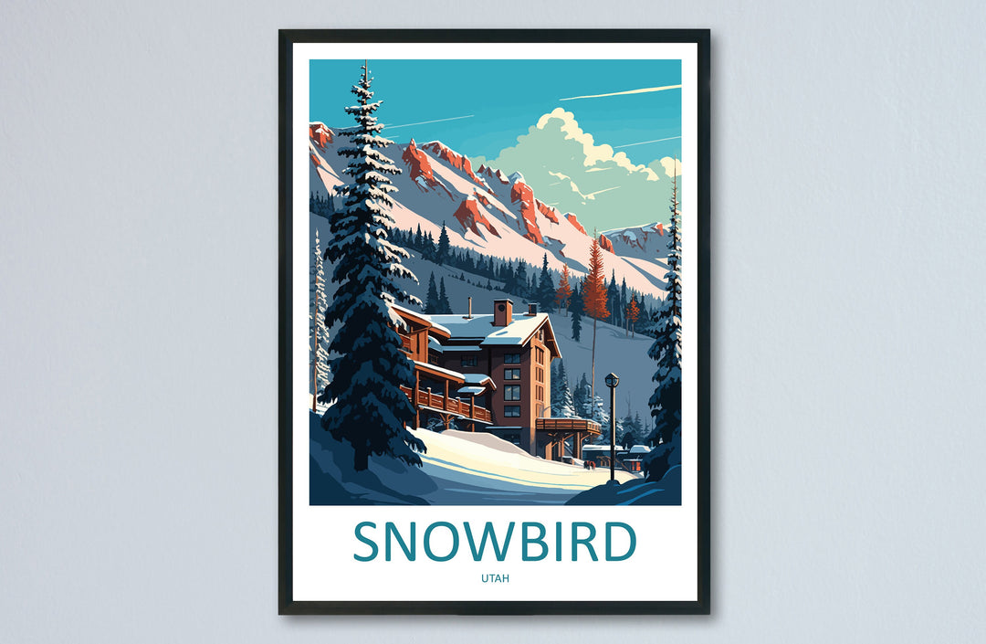 Snowbird Travel Print Wall Art Snowbird Wall Hanging Home Décor Snowbird Gift Art Lovers Ski Art Lover Gift Snowbird Print Skiing Print
