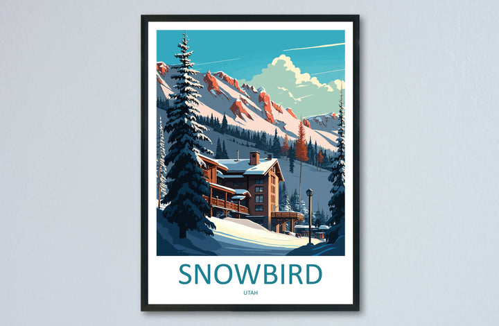 Snowbird Travel Print Wall Art Snowbird Wall Hanging Home Décor Snowbird Gift Art Lovers Ski Art Lover Gift Snowbird Print Skiing Print