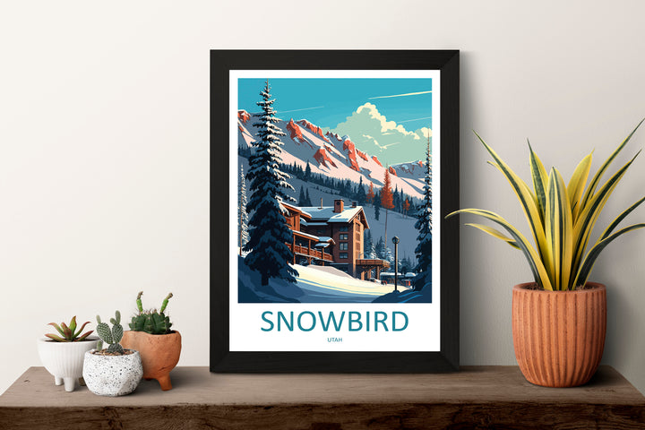 Snowbird Travel Print Wall Art Snowbird Wall Hanging Home Décor Snowbird Gift Art Lovers Ski Art Lover Gift Snowbird Print Skiing Print