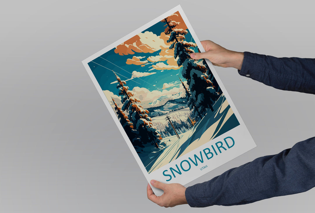 Snowbird Travel Print Wall Art Snowbird Wall Hanging Home Décor Snowbird Gift Art Lovers Ski Art Lover Gift Snowbird Print Skiing Print