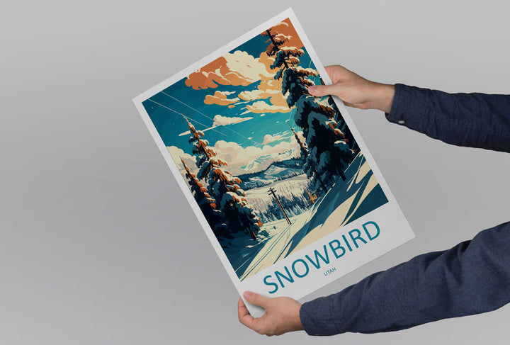 Snowbird Travel Print Wall Art Snowbird Wall Hanging Home Décor Snowbird Gift Art Lovers Ski Art Lover Gift Snowbird Print Skiing Print