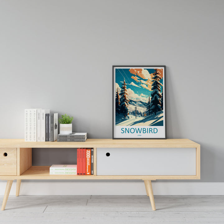 Snowbird Travel Print Wall Art Snowbird Wall Hanging Home Décor Snowbird Gift Art Lovers Ski Art Lover Gift Snowbird Print Skiing Print
