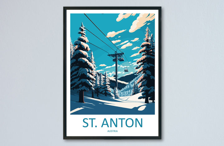 St. Anton Travel Print Wall Art St. Anton Wall Hanging Home Décor St. Anton Gift Art Lovers Ski Art Lover Gift St. Anton Print Skiing Print