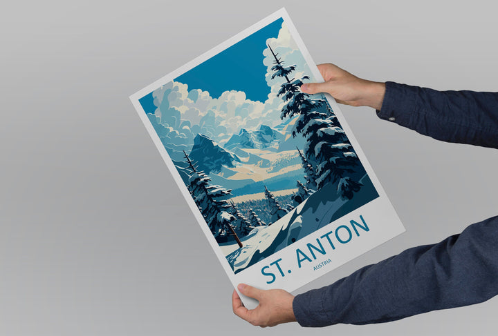 St. Anton Travel Print Wall Art St. Anton Wall Hanging Home Décor St. Anton Gift Art Lovers Ski Art Lover Gift St. Anton Print Skiing Print