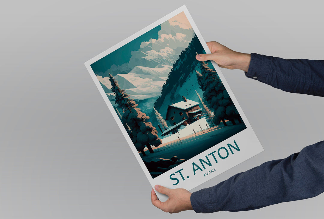St. Anton Travel Print Wall Art St. Anton Wall Hanging Home Décor St. Anton Gift Art Lovers Ski Art Lover Gift St. Anton Print Skiing Print