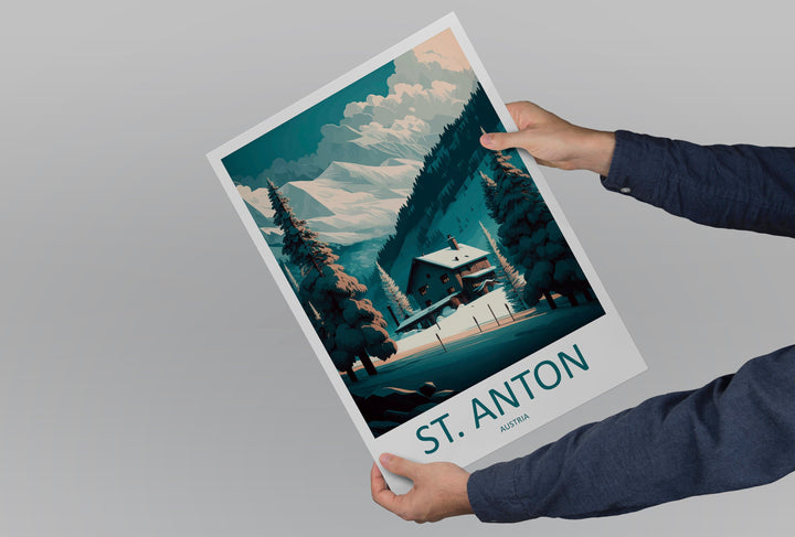 St. Anton Travel Print Wall Art St. Anton Wall Hanging Home Décor St. Anton Gift Art Lovers Ski Art Lover Gift St. Anton Print Skiing Print