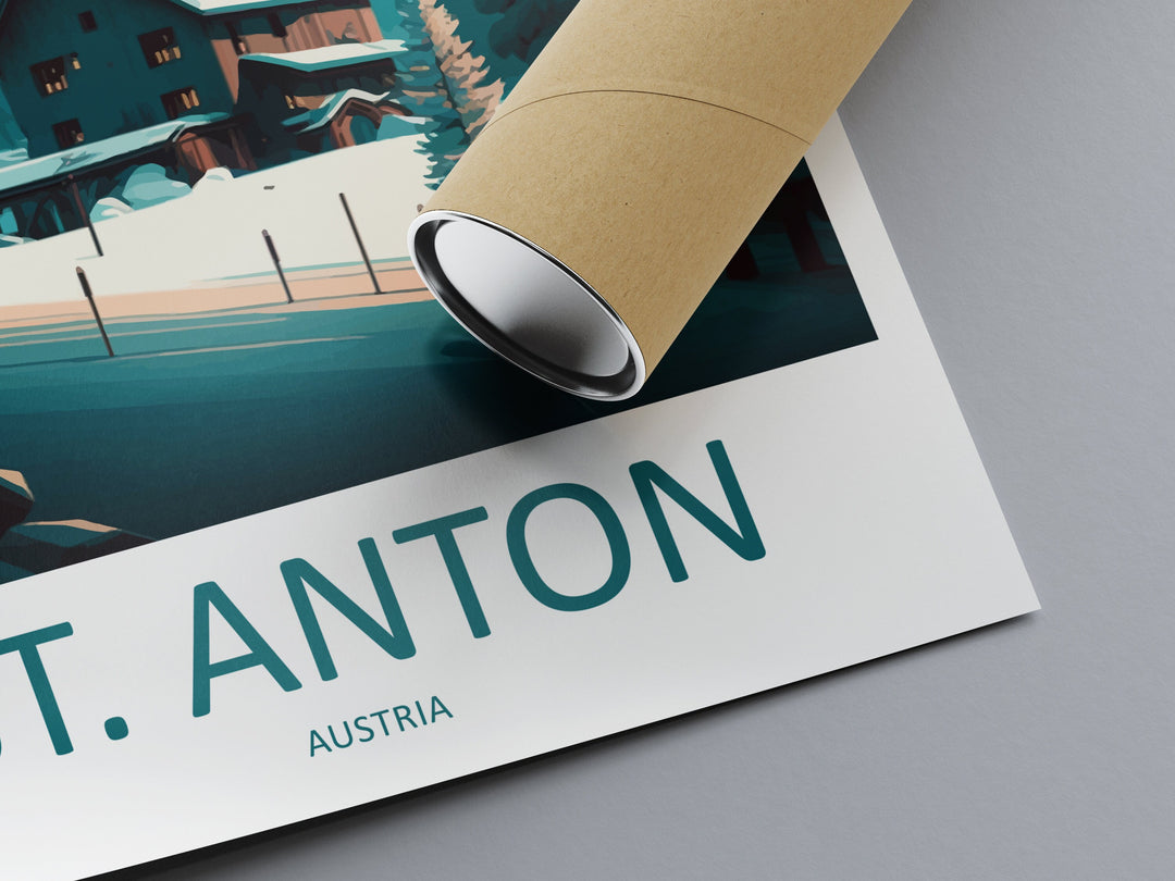 St. Anton Travel Print Wall Art St. Anton Wall Hanging Home Décor St. Anton Gift Art Lovers Ski Art Lover Gift St. Anton Print Skiing Print