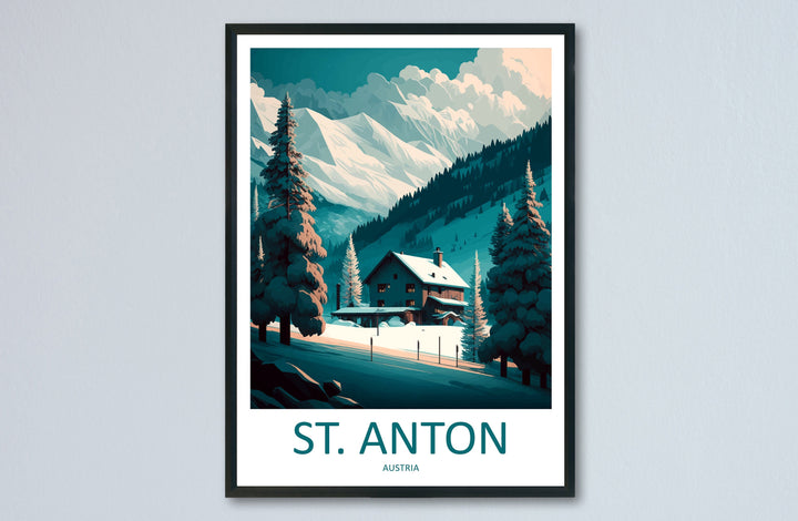 St. Anton Travel Print Wall Art St. Anton Wall Hanging Home Décor St. Anton Gift Art Lovers Ski Art Lover Gift St. Anton Print Skiing Print