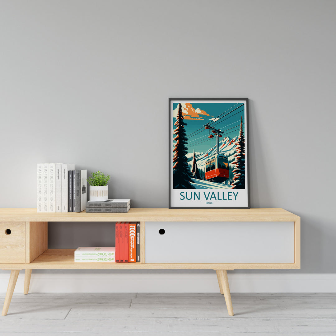 Sun Valley Travel Print Wall Art Sun Valley Wall Hanging Home Décor Sun Valley Gift Art Lovers Ski Art Lover Gift Sun Valley Print Skiing