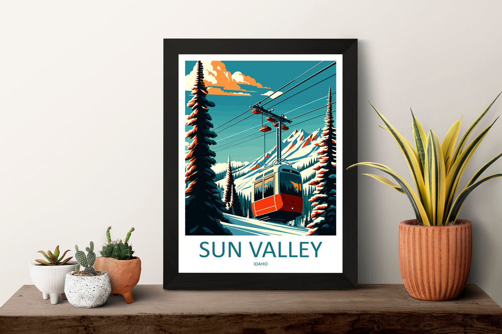 Sun Valley Travel Print Wall Art Sun Valley Wall Hanging Home Décor Sun Valley Gift Art Lovers Ski Art Lover Gift Sun Valley Print Skiing