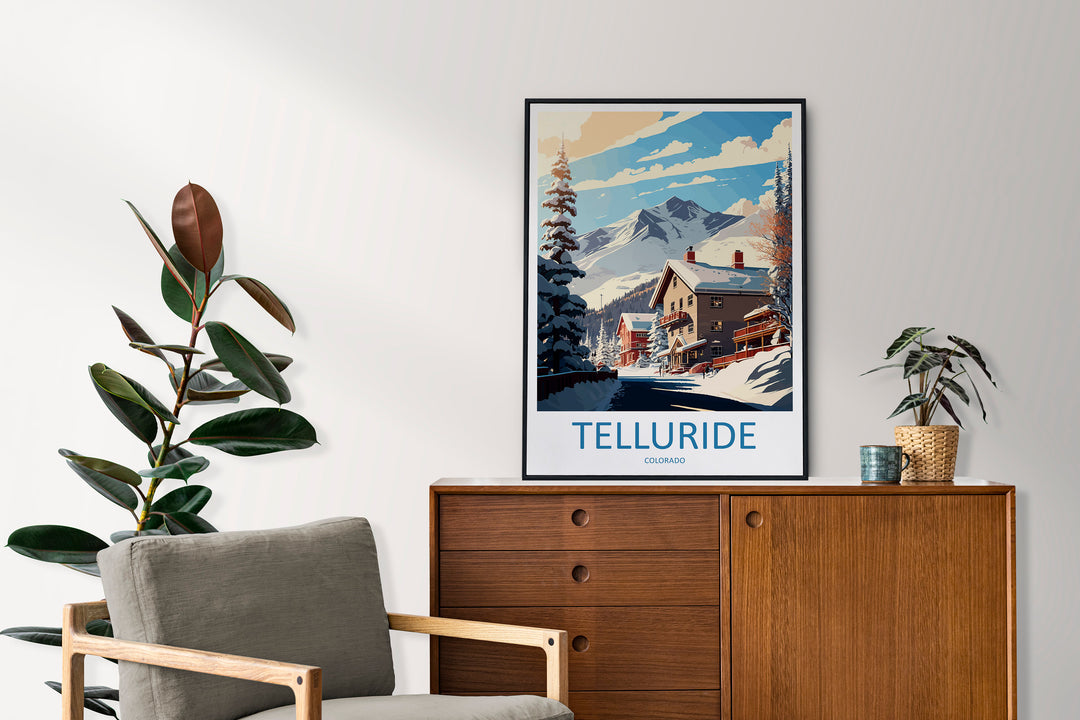 Telluride Travel Print Wall Art Telluride Wall Hanging Home Décor Telluride Gift Art Lovers Ski Art Lover Gift Telluride Print Skiing Art