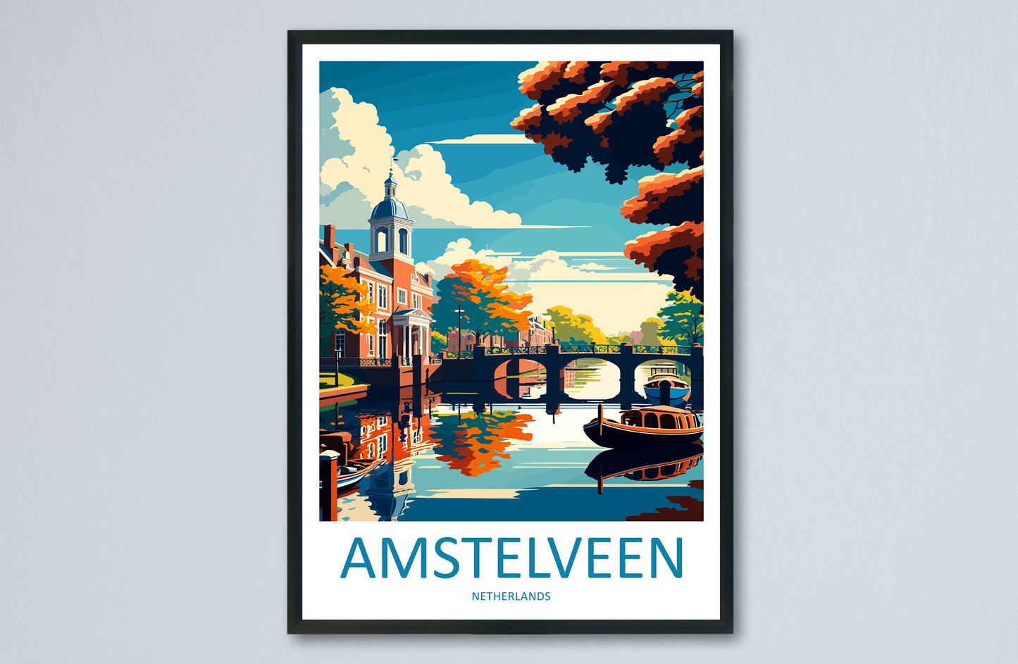Amstelveen Travel Print Wall Art Amstelveen Wall Hanging Home Décor Amstelveen Gift Art Lovers Netherlands Art Lover Gift Amstelveen Decor