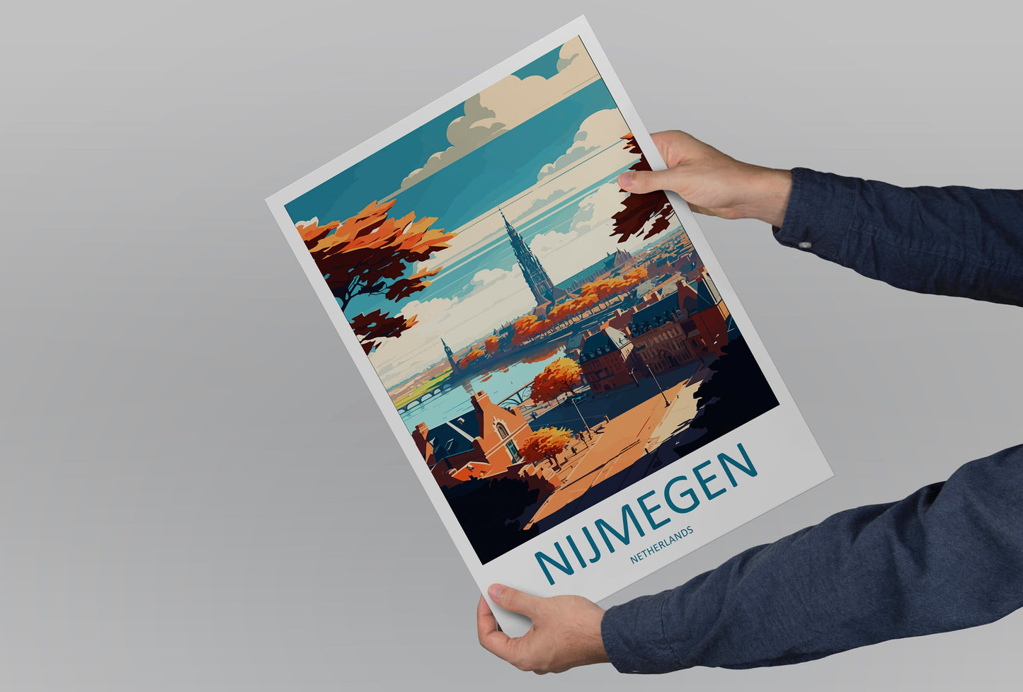 Nijmegen Travel Print Wall Art Nijmegen Wall Hanging Home Décor Nijmegen Gift Art Lovers Netherlands Art Lover Gift Nijmegen Travel Wall Art