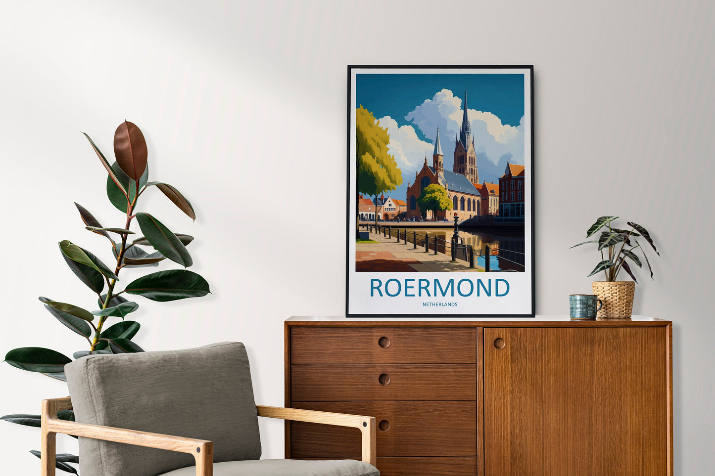 Roermond Travel Print Wall Art Roermond Wall Hanging Home Décor Roermond Gift Art Lovers Netherlands Art Lover Gift Roermond Travel Wall Art