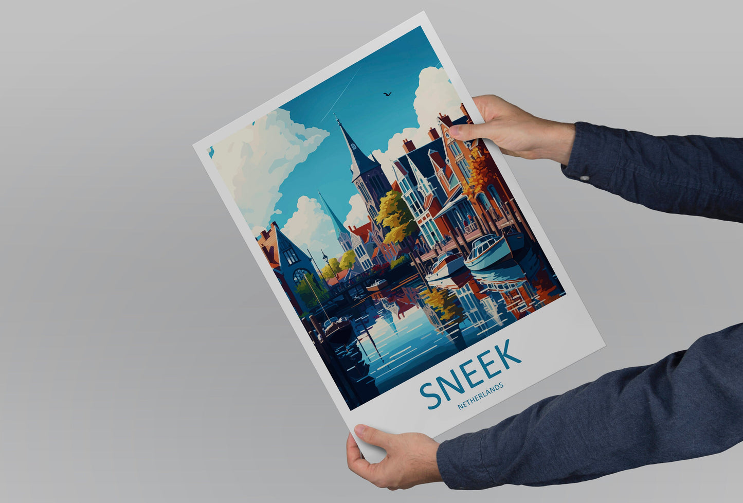 Sneek Travel Print Wall Art Sneek Wall Hanging Home Décor Sneek Gift Art Lovers Netherlands Art Lover Gift Sneek Travel Wall Art